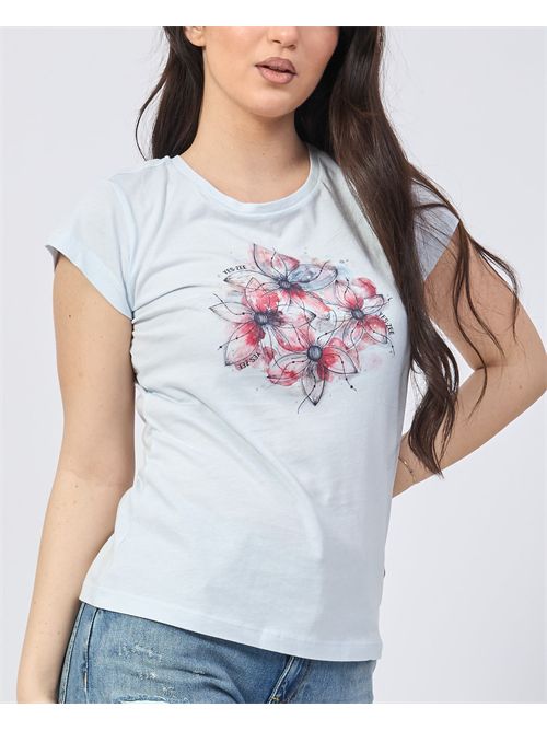 Yes Zee Women's T-Shirt with Flower Print YES ZEE | T257-SG000707